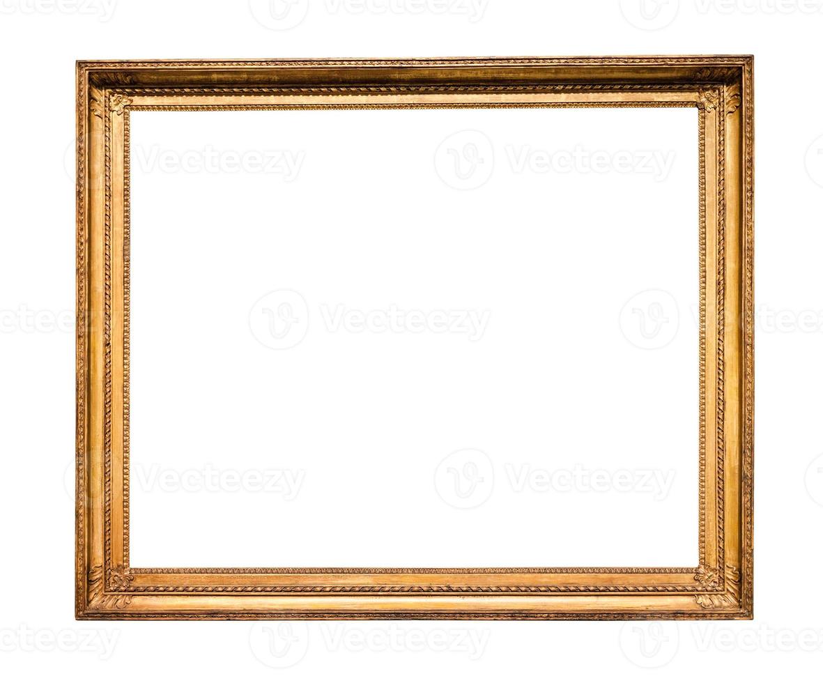 horizontal vintage wooden picture frame isolated photo