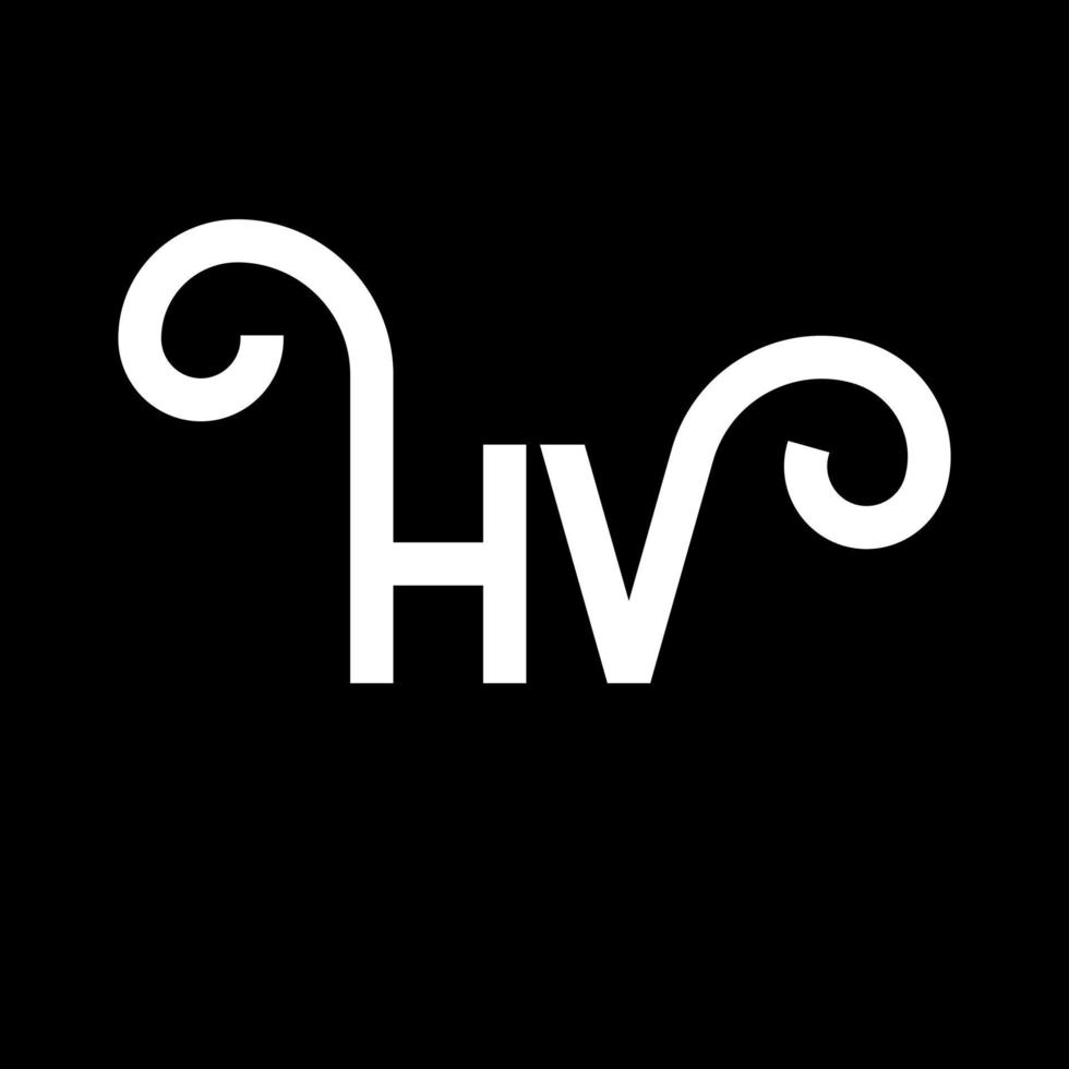 diseño de logotipo de letra hv sobre fondo negro. concepto de logotipo de letra de iniciales creativas hv. diseño de letras hv. hv diseño de letras blancas sobre fondo negro. hv, hv logotipo vector