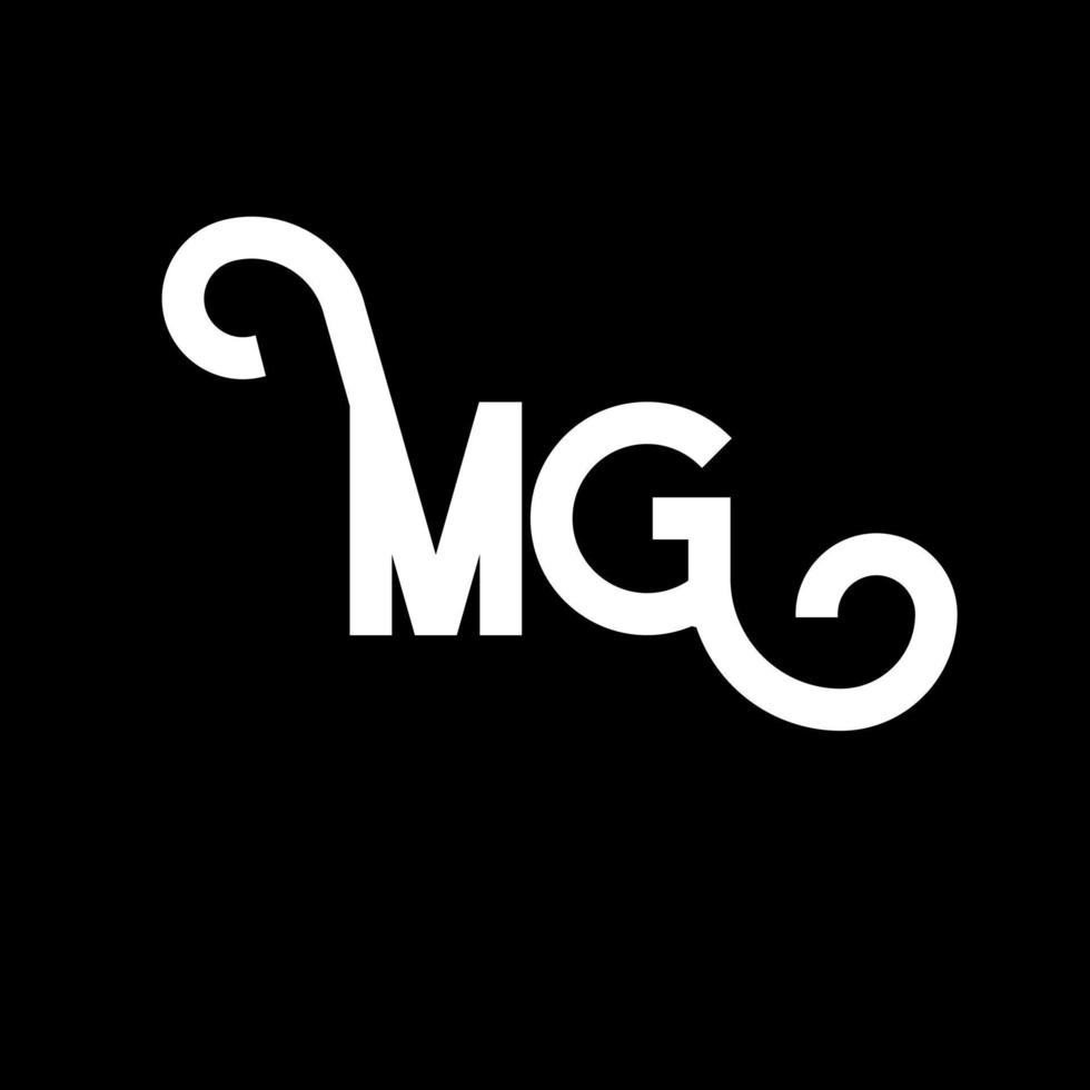 MG Letter Logo Design. Initial letters MG logo icon. Abstract letter MG minimal logo design template. M G letter design vector with black colors. mg logo
