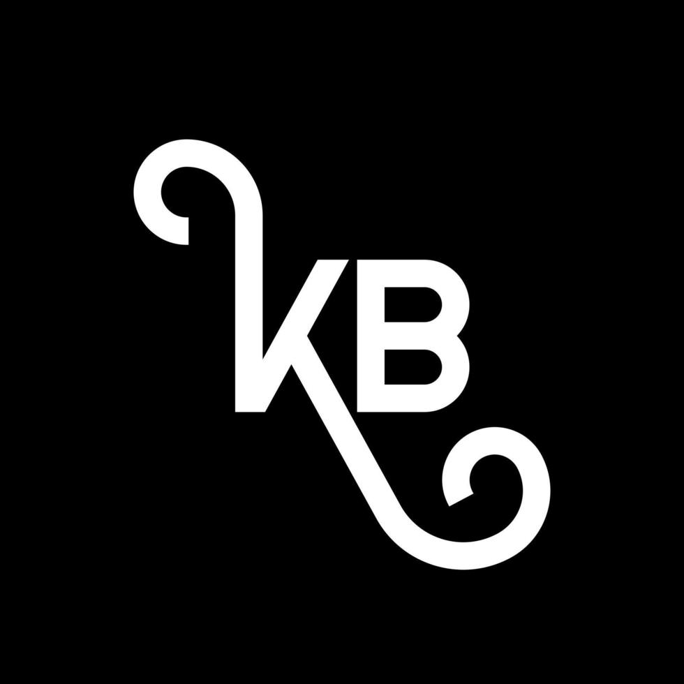 diseño de logotipo de letra kb sobre fondo negro. concepto de logotipo de letra de iniciales creativas kb. diseño de letras kb. kb diseño de letras blancas sobre fondo negro. kb, logotipo de kb vector