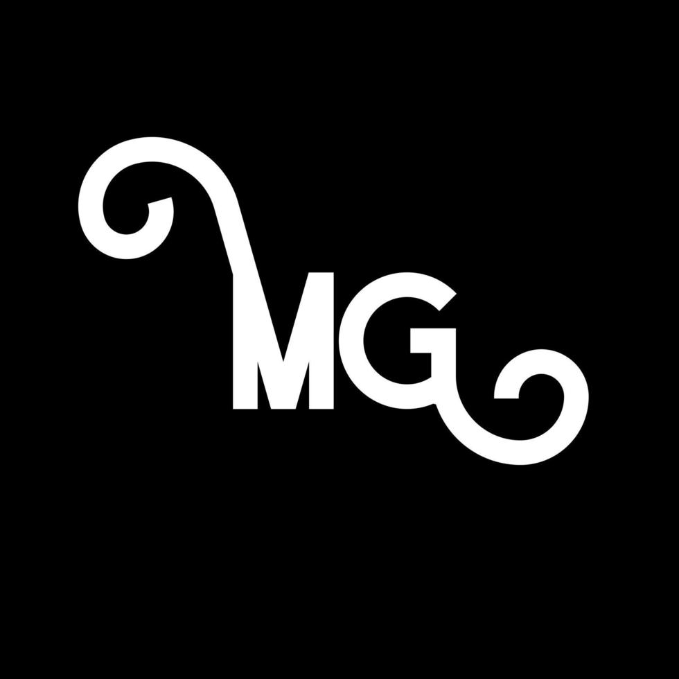 diseño del logotipo de la letra mg. icono del logotipo mg de letras iniciales. plantilla de diseño de logotipo mínimo de letra abstracta mg. mg vector de diseño de letras con colores negros. logotipo de mg