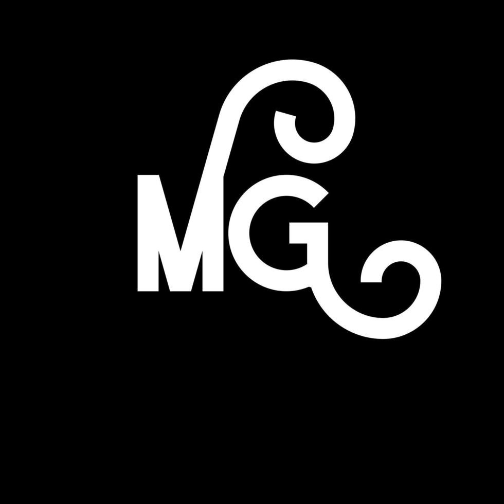MG Letter Logo Design. Initial letters MG logo icon. Abstract letter MG minimal logo design template. M G letter design vector with black colors. mg logo