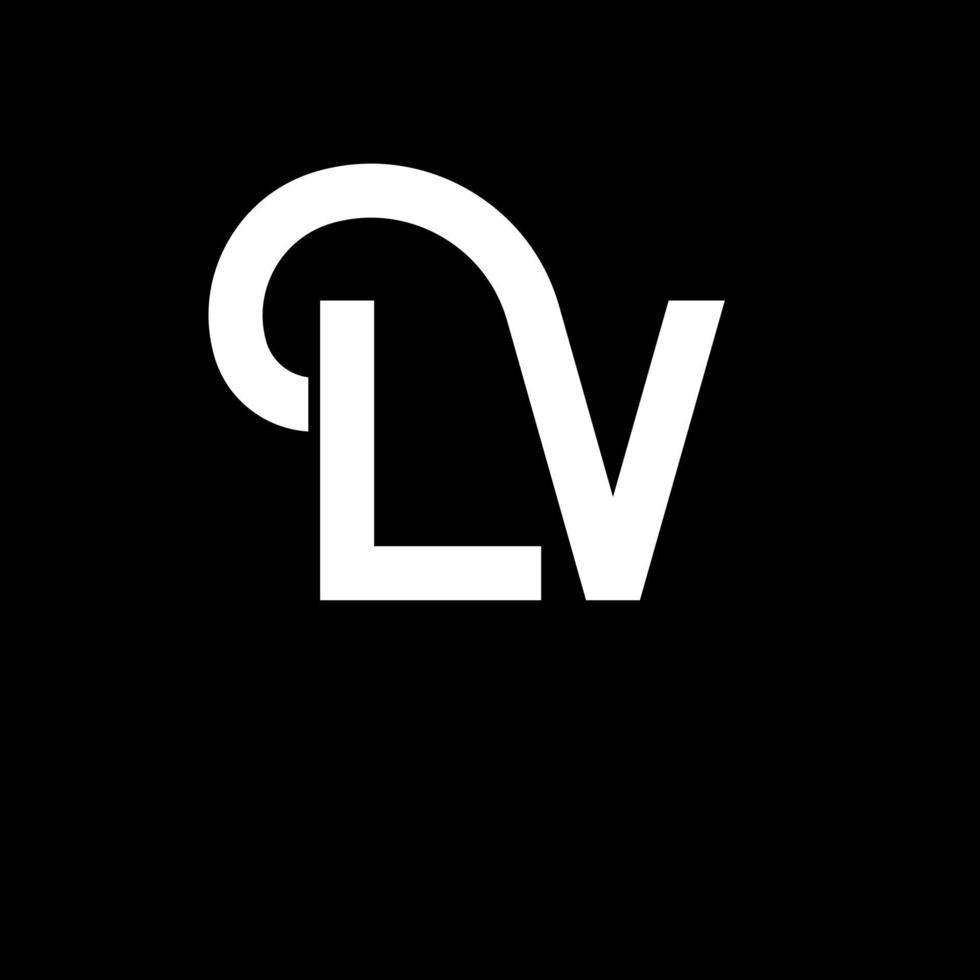 LV Letter Logo Design. Initial letters LV logo icon. Abstract letter LV minimal logo design template. L V letter design vector with black colors. lv logo