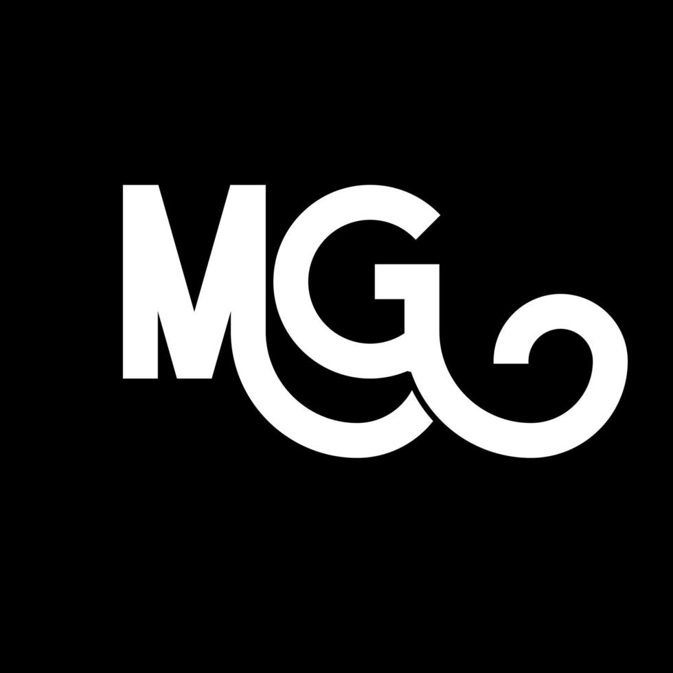 MG Letter Logo Design. Initial letters MG logo icon. Abstract letter MG minimal logo design template. M G letter design vector with black colors. mg logo