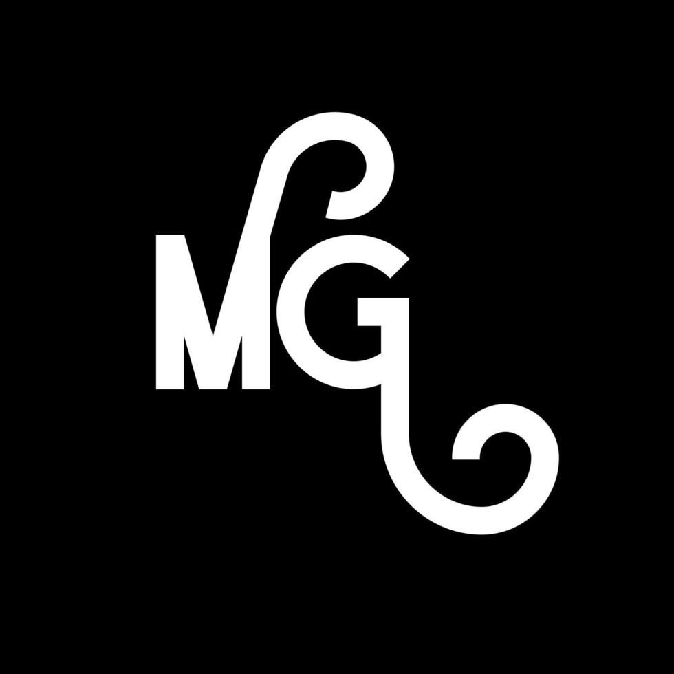 MG Letter Logo Design. Initial letters MG logo icon. Abstract letter MG minimal logo design template. M G letter design vector with black colors. mg logo