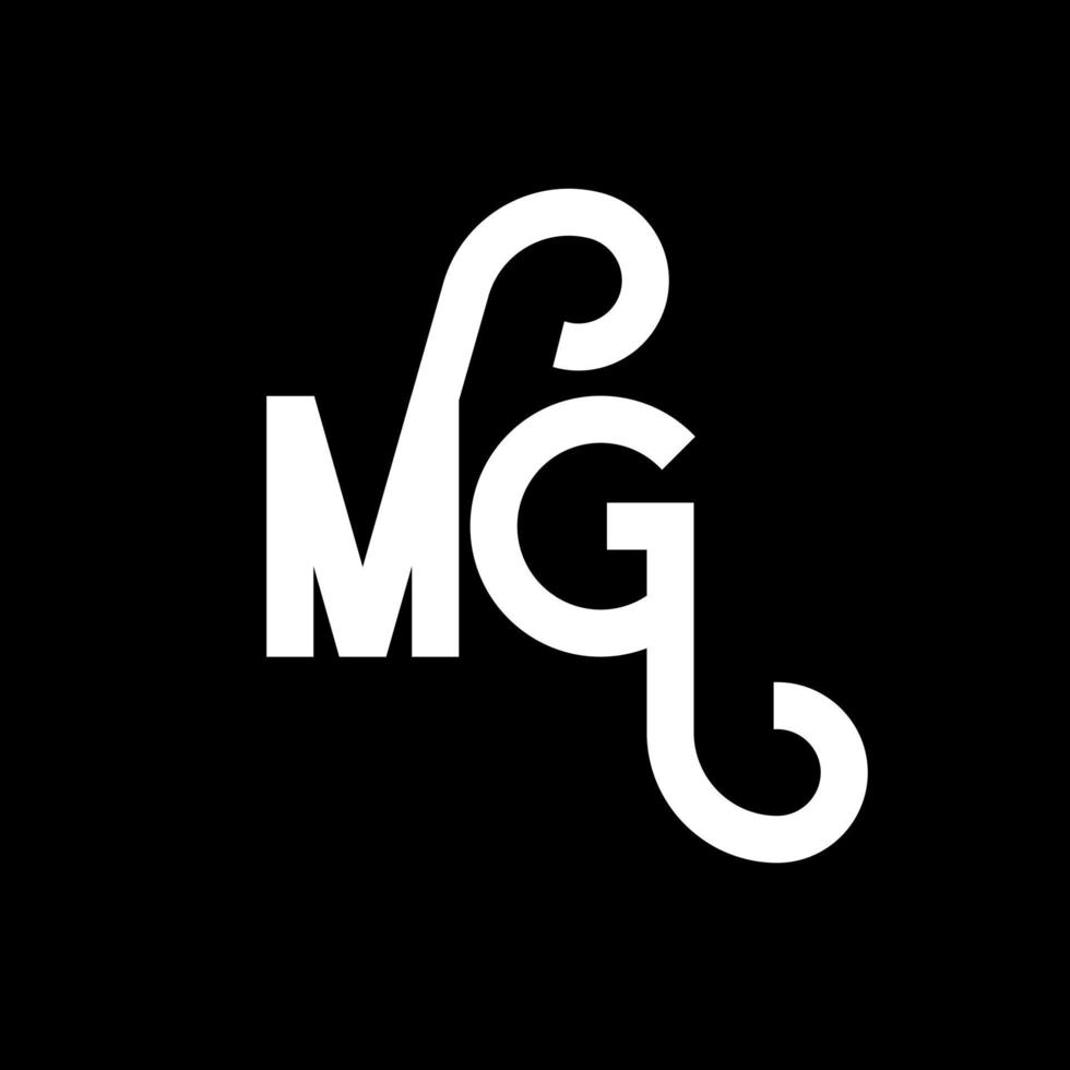 MG Letter Logo Design. Initial letters MG logo icon. Abstract letter MG minimal logo design template. M G letter design vector with black colors. mg logo