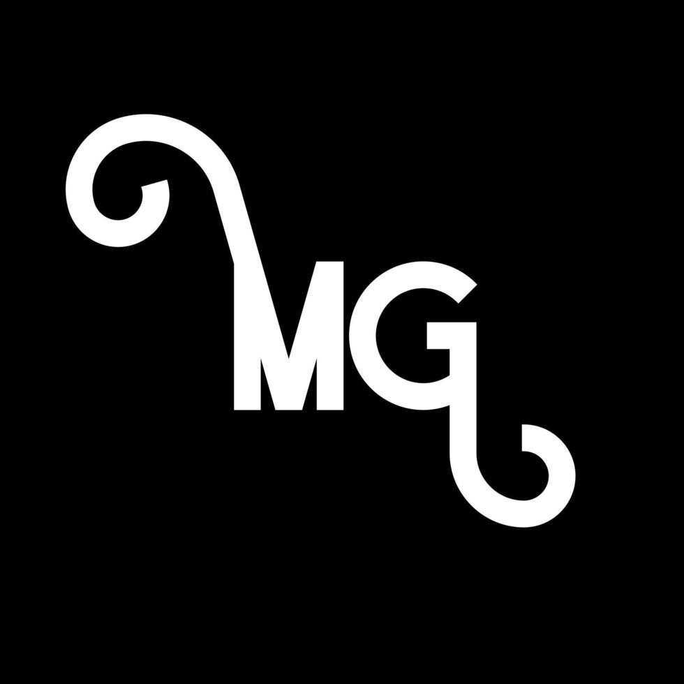 MG Letter Logo Design. Initial letters MG logo icon. Abstract letter MG minimal logo design template. M G letter design vector with black colors. mg logo