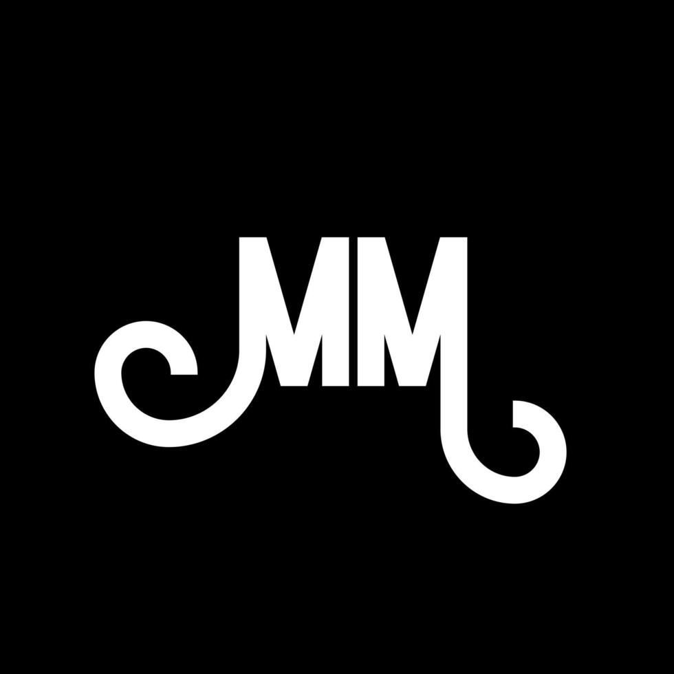 MM Letter Logo Design. Initial letters MM logo icon. Abstract letter MM minimal logo design template. M M letter design vector with black colors. mm logo