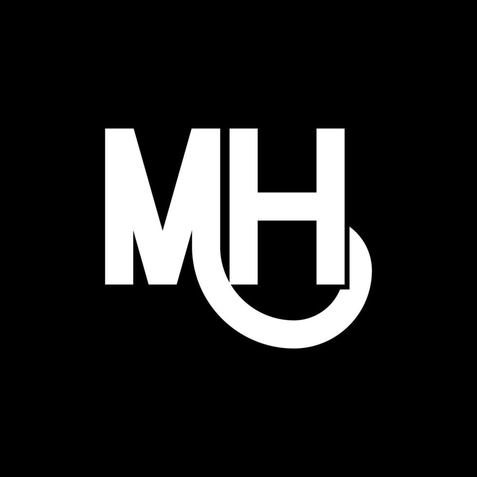 diseño del logotipo de la letra mh. icono del logotipo de letras iniciales mh. letra abstracta mh plantilla de diseño de logotipo mínimo. vector de diseño de letra mh con colores negros. logotipo mh