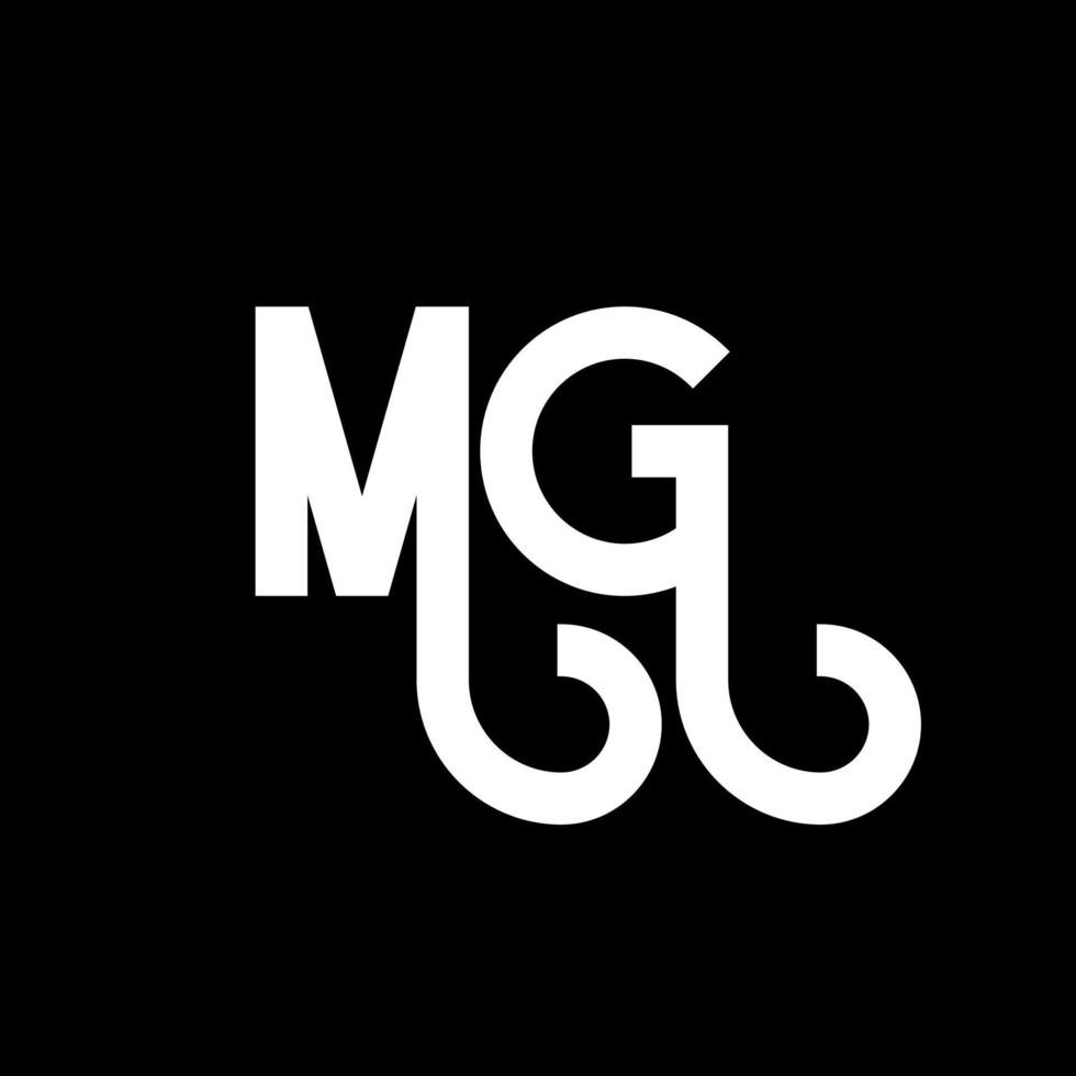 MG Letter Logo Design. Initial letters MG logo icon. Abstract letter MG minimal logo design template. M G letter design vector with black colors. mg logo