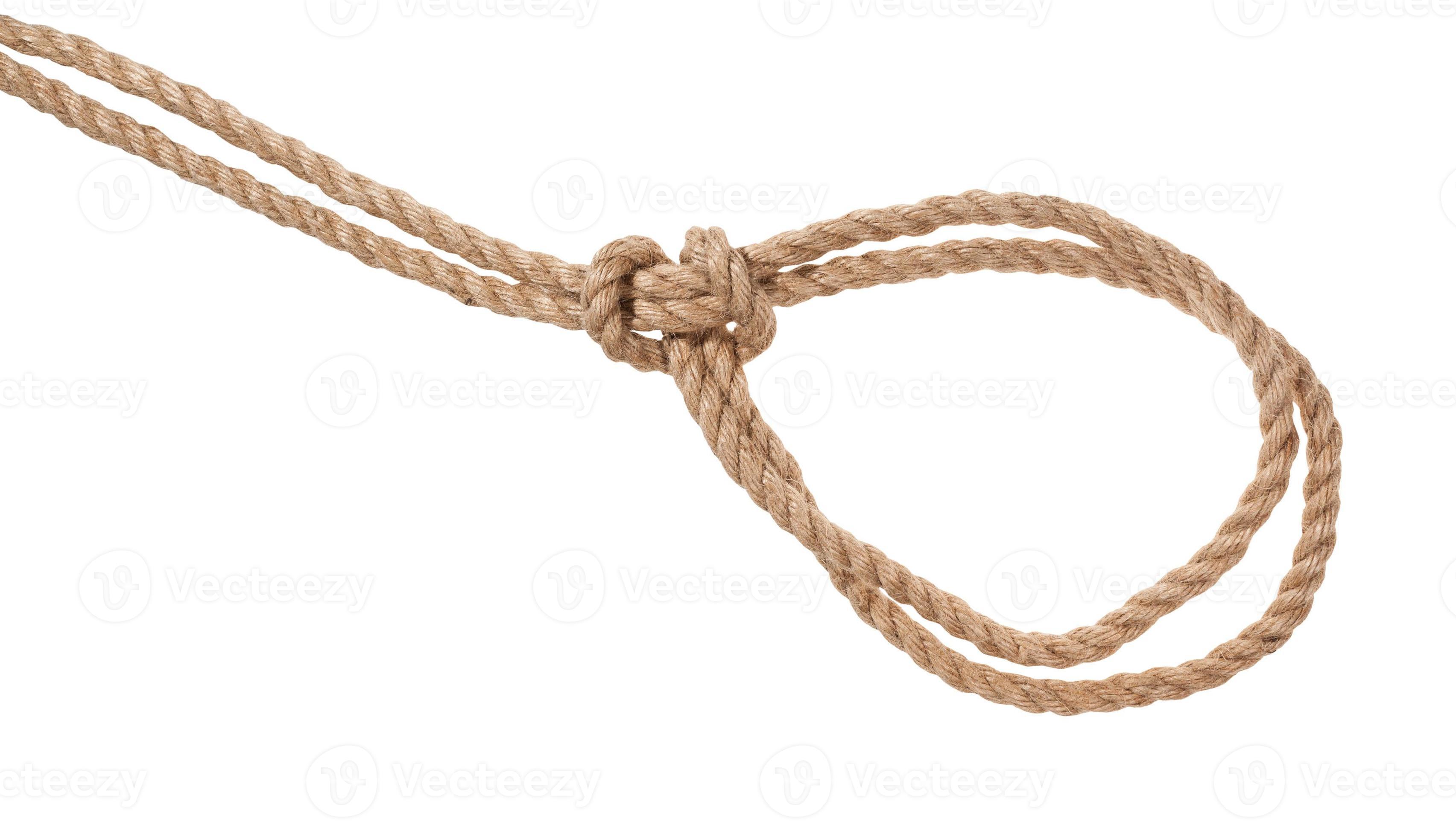 another side of double running knot on jute rope 10760458 Stock Photo