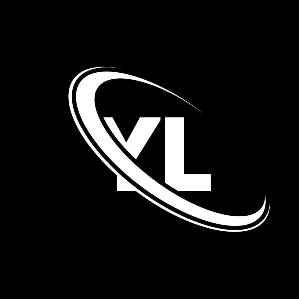 YL logo. Y L design. White YL letter. YL letter logo design. Initial letter YL linked circle uppercase monogram logo. vector