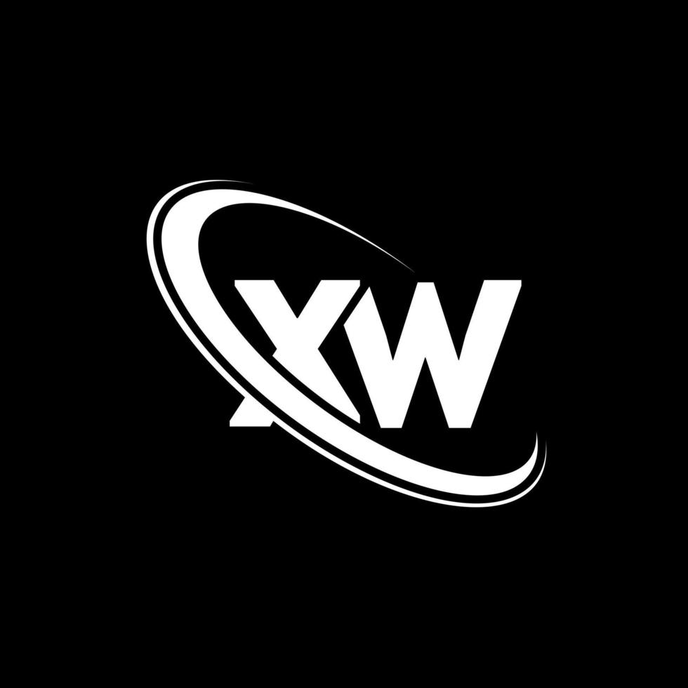 XW logo. X W design. White XW letter. XW letter logo design. Initial letter XW linked circle uppercase monogram logo. vector