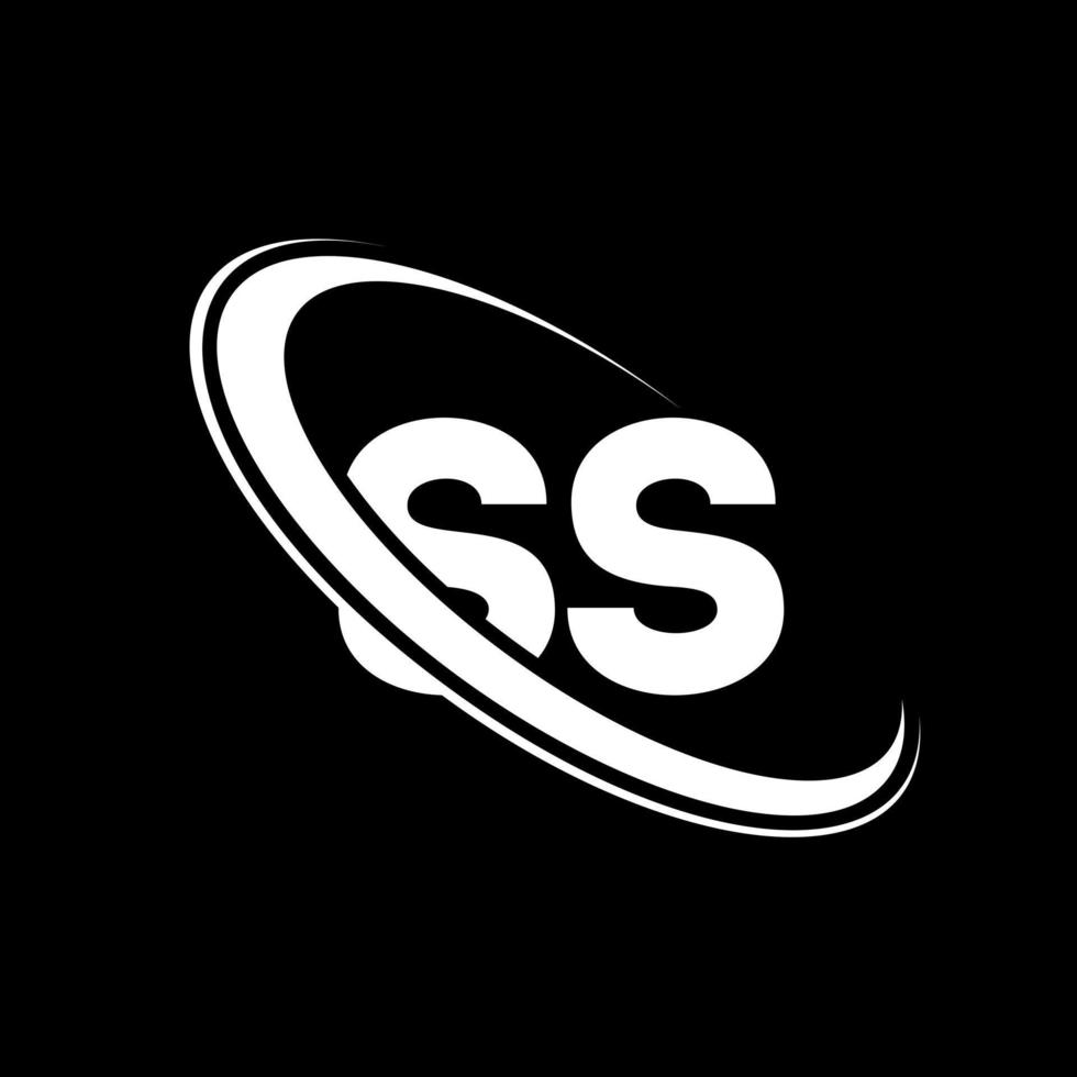 SS logo. S S design. White SS letter. SS letter logo design. Initial letter SS linked circle uppercase monogram logo. vector