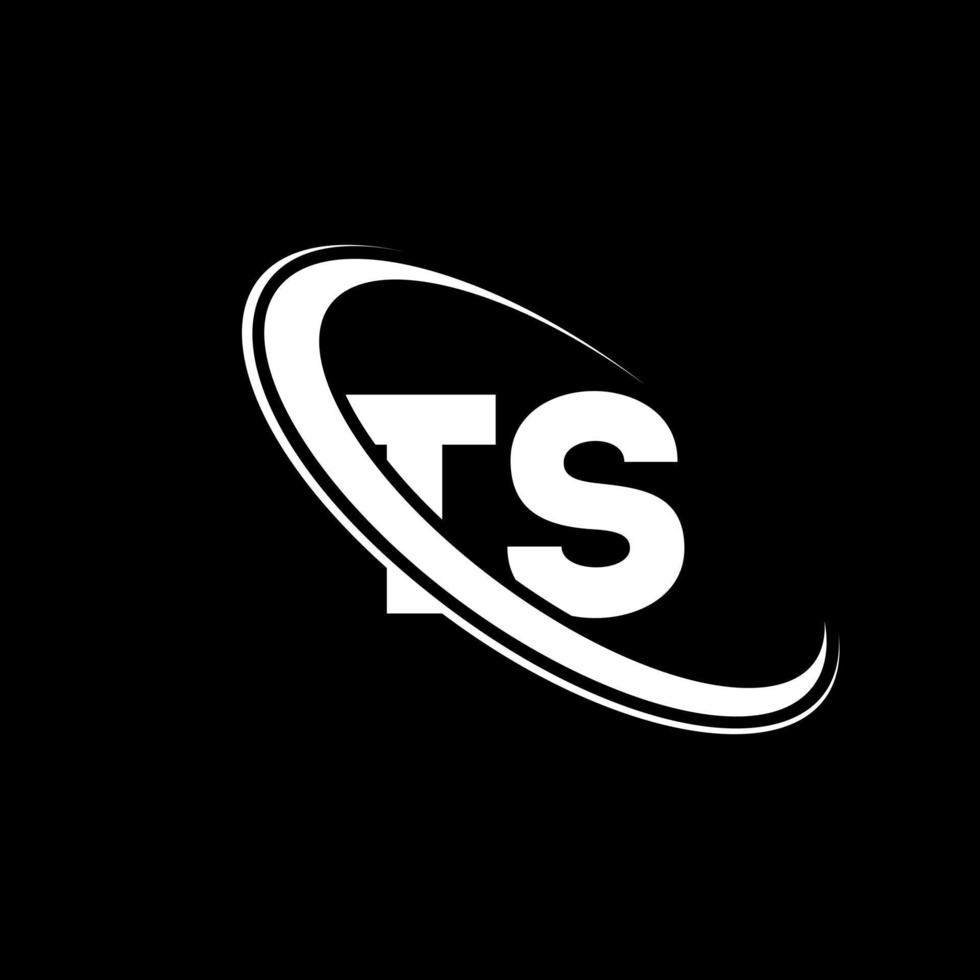 logotipo de ts. diseño de ts. letra ts blanca. diseño del logotipo de la letra ts. letra inicial ts logotipo del monograma en mayúsculas del círculo vinculado. vector