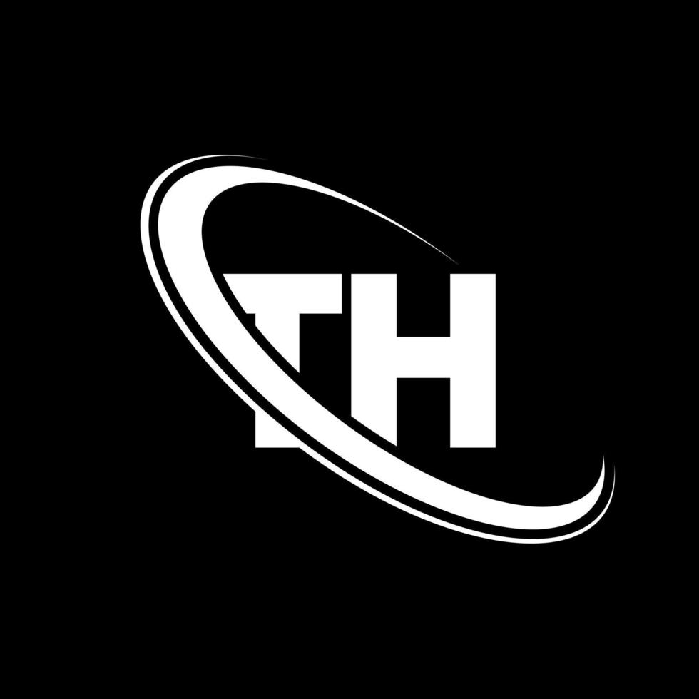 TH logo. T H design. White TH letter. TH letter logo design. Initial