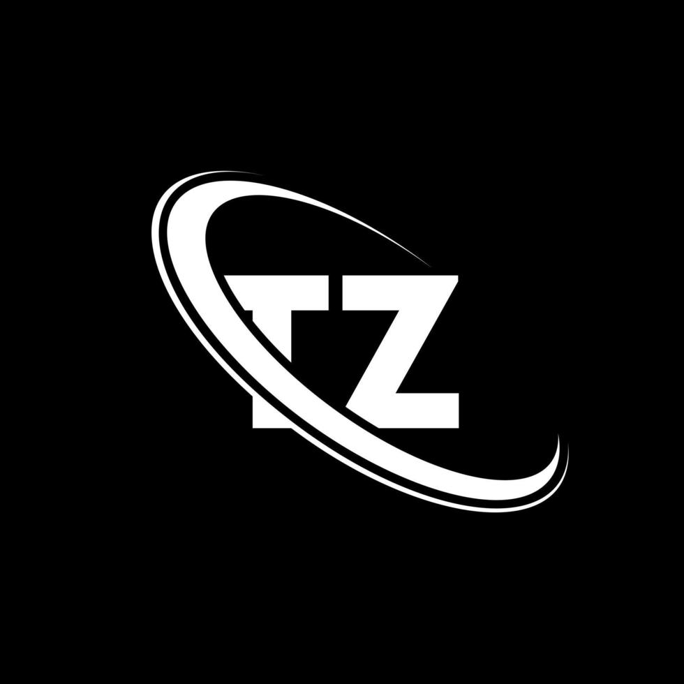 logotipo de tz. diseño tz. letra tz blanca. diseño del logotipo de la letra tz. letra inicial tz círculo vinculado logotipo de monograma en mayúsculas. vector