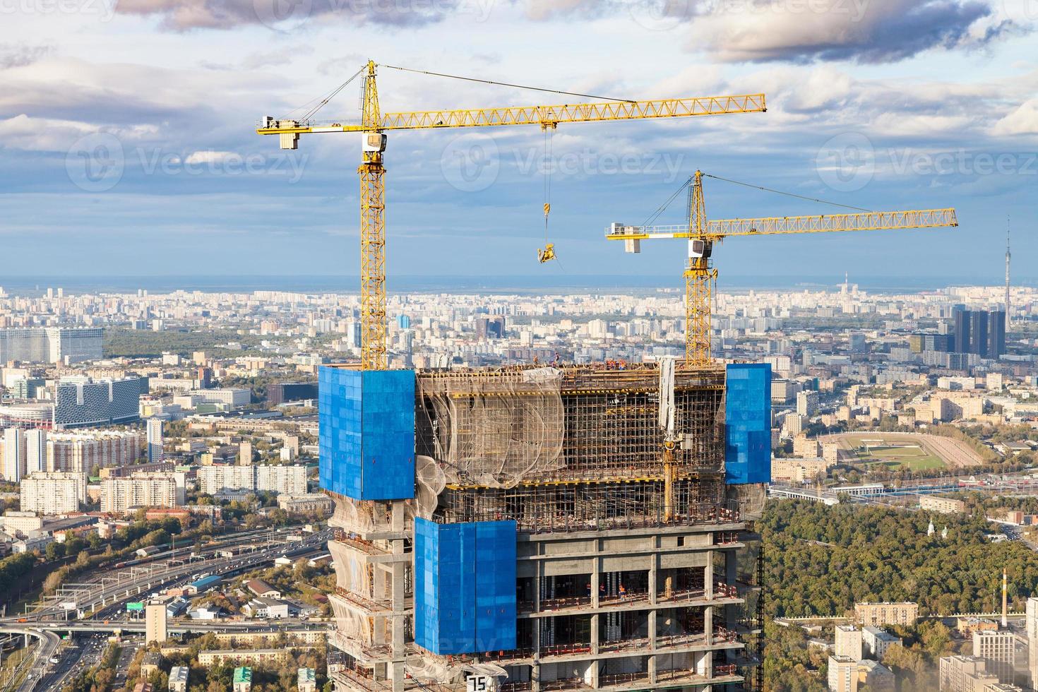 construction of high-rise building in Moscow city photo