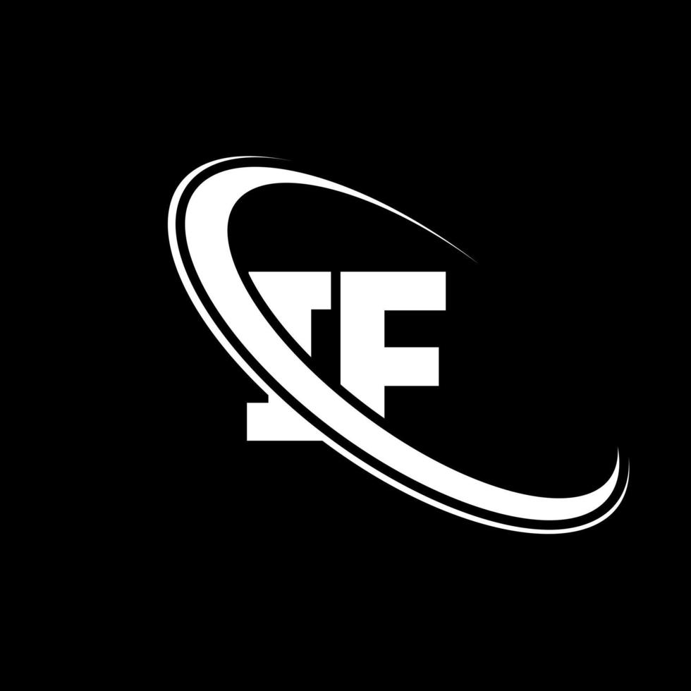 IF logo. I F design. White IF letter. IF letter logo design. Initial letter IF linked circle uppercase monogram logo. vector