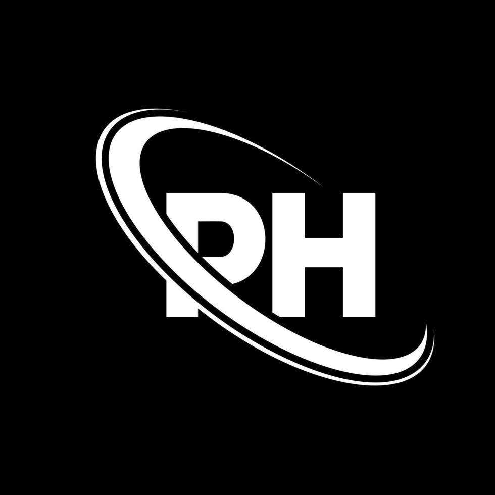 PH logo. P H design. White PH letter. PH letter logo design. Initial letter PH linked circle uppercase monogram logo. vector