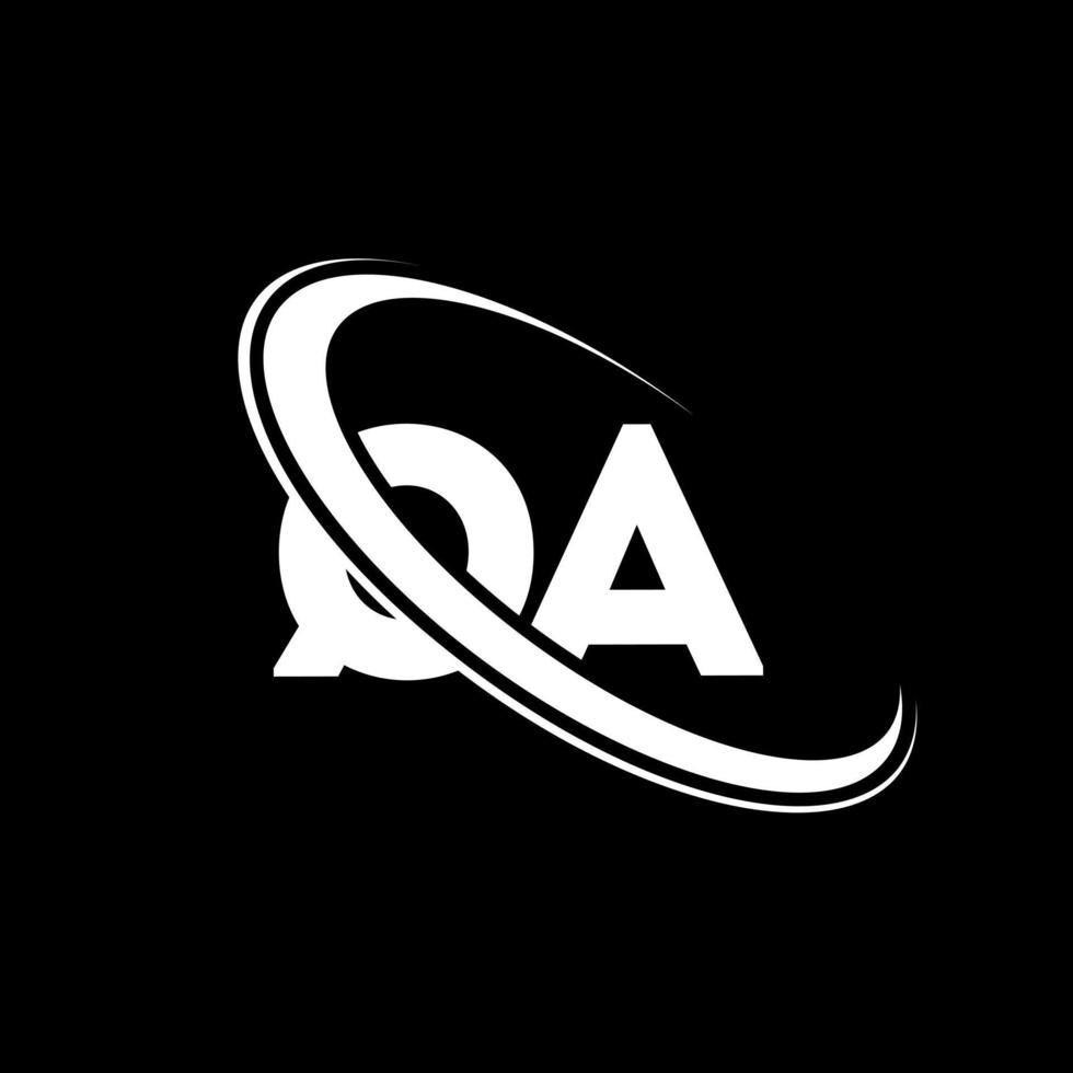 QA logo. Q A design. White QA letter. QA letter logo design. Initial