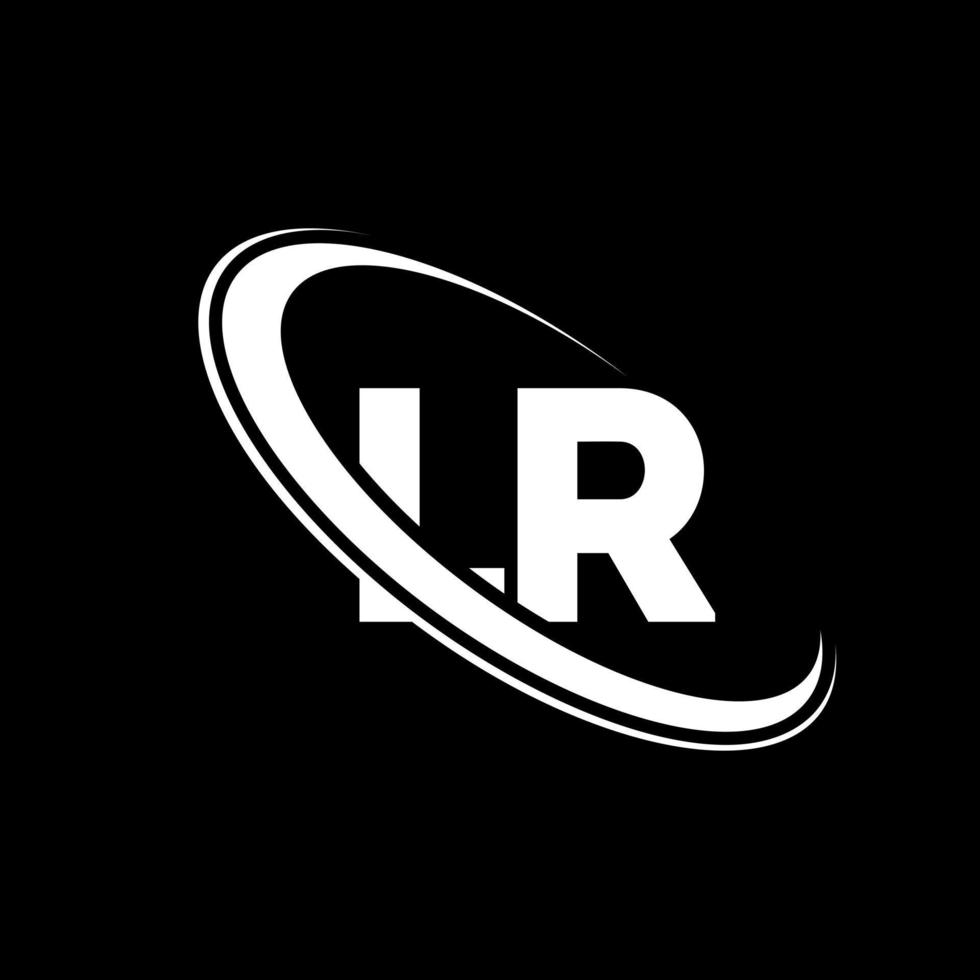 LR logo. L R design. White LR letter. LR letter logo design. Initial letter LR linked circle uppercase monogram logo. vector