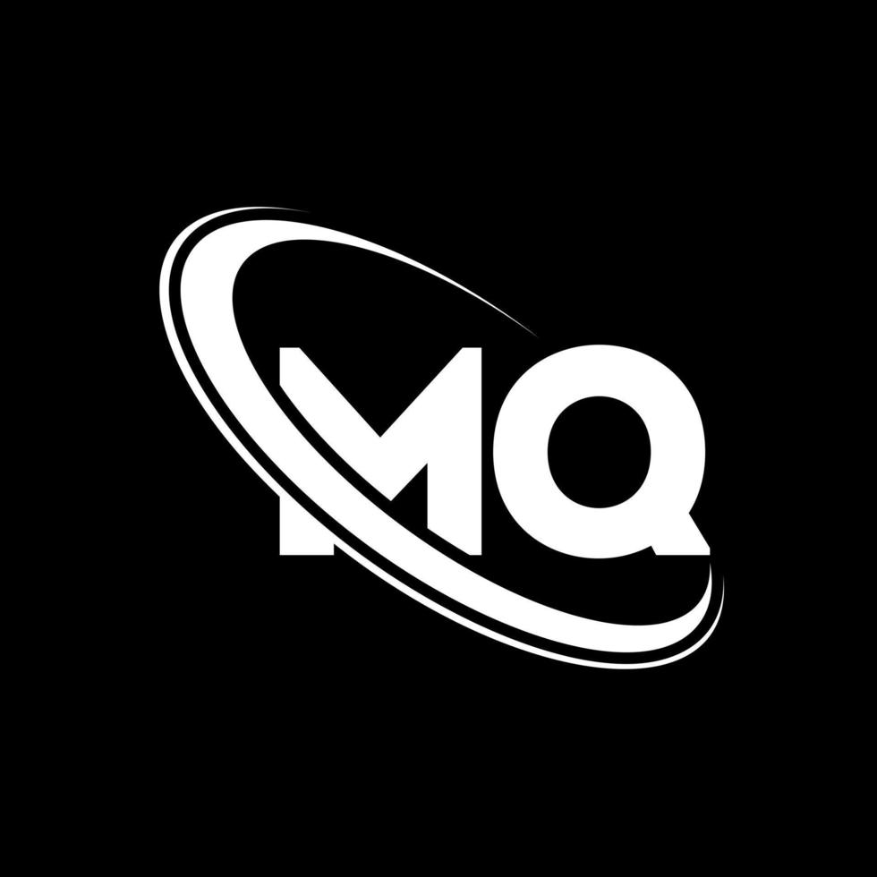 MQ logo. M Q design. White MQ letter. MQ letter logo design. Initial letter MQ linked circle uppercase monogram logo. vector