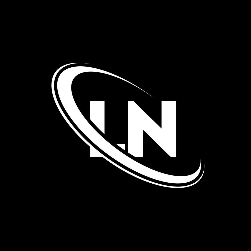 LN logo. L N design. White LN letter. LN letter logo design. Initial letter LN linked circle uppercase monogram logo. vector