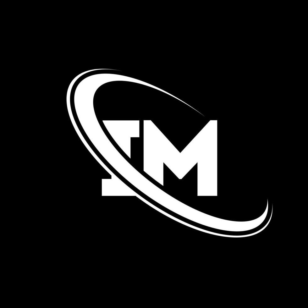 IM logo. I M design. White IM letter. IM letter logo design. Initial letter IM linked circle uppercase monogram logo. vector