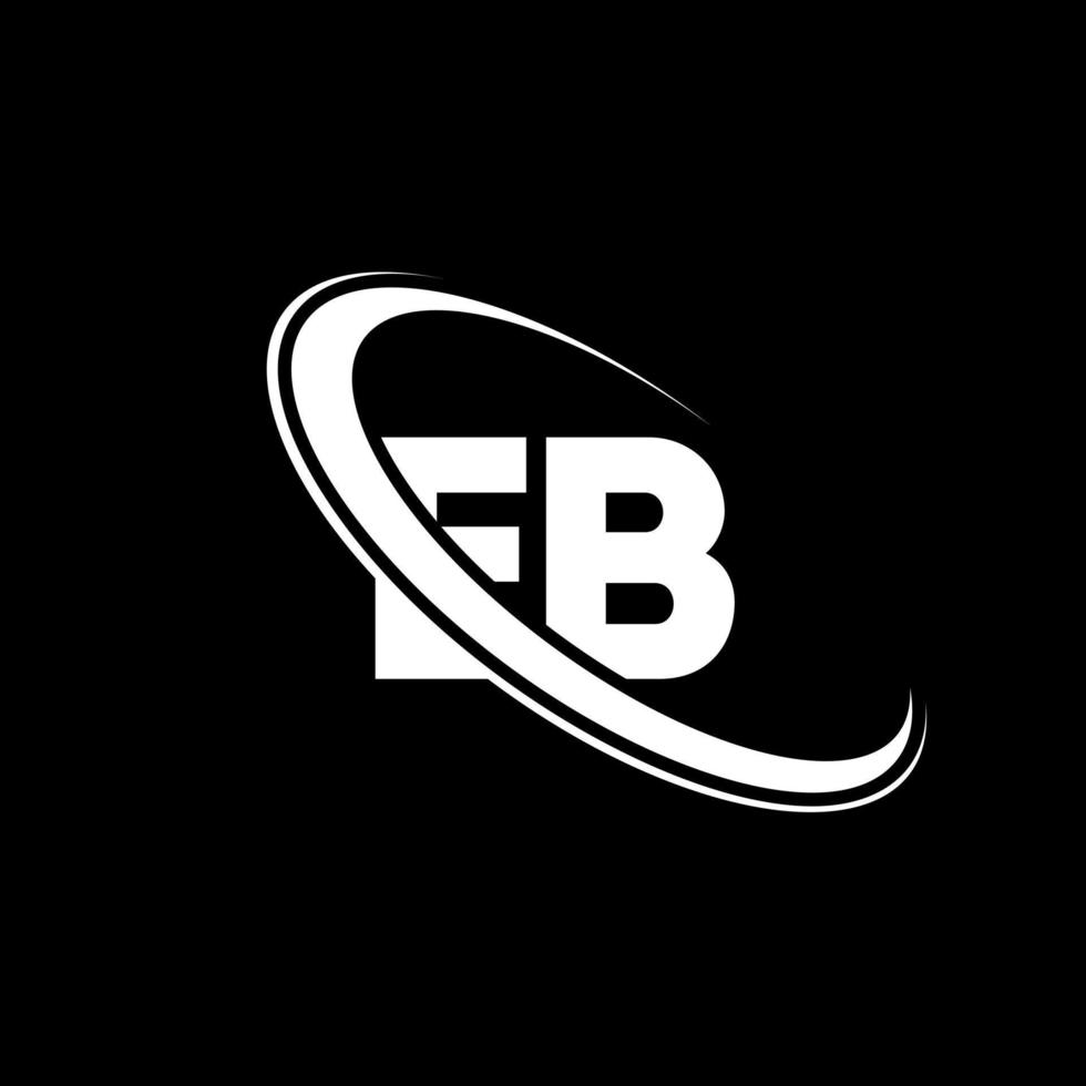 EB logo. E B design. White EB letter. EB letter logo design. Initial letter EB linked circle uppercase monogram logo. vector