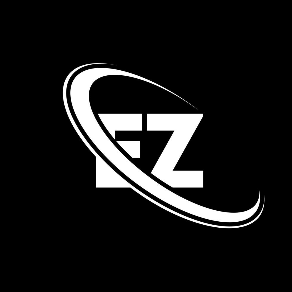 logotipo de ez. diseño ez. letra ez blanca. diseño del logotipo de la letra ez. letra inicial ez círculo vinculado logotipo de monograma en mayúsculas. vector