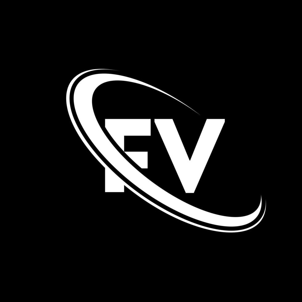 logotipo de f.v. diseño fv. letra fv blanca. diseño del logotipo de la letra fv. letra inicial fv círculo vinculado logotipo de monograma en mayúsculas. vector