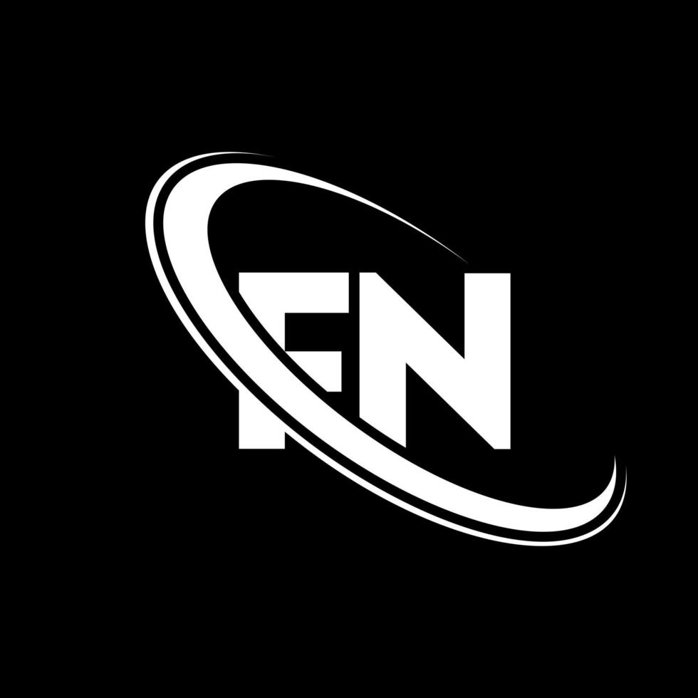 FN logo. F N design. White FN letter. FN letter logo design. Initial letter FN linked circle uppercase monogram logo. vector