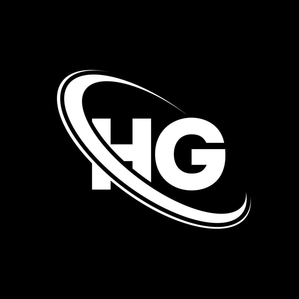 HG logo. H G design. White HG letter. HG letter logo design. Initial letter HG linked circle uppercase monogram logo. vector