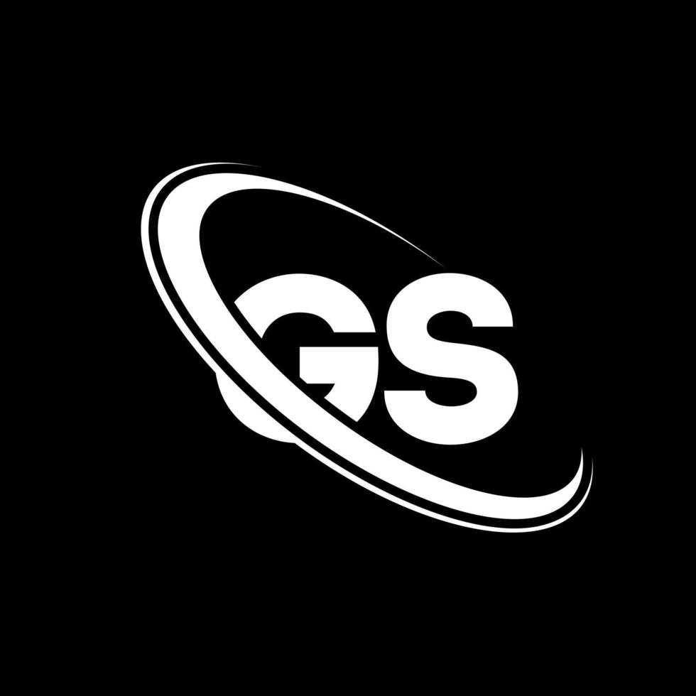 GS logo. G S design. White GS letter. GS letter logo design. Initial letter GS linked circle uppercase monogram logo. vector