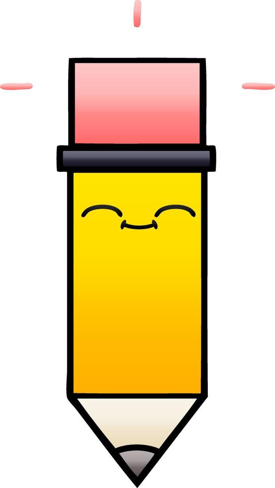 gradient shaded cartoon pencil vector