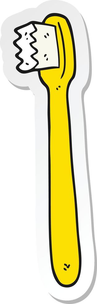 sticker of a cartoon toothbrush vector