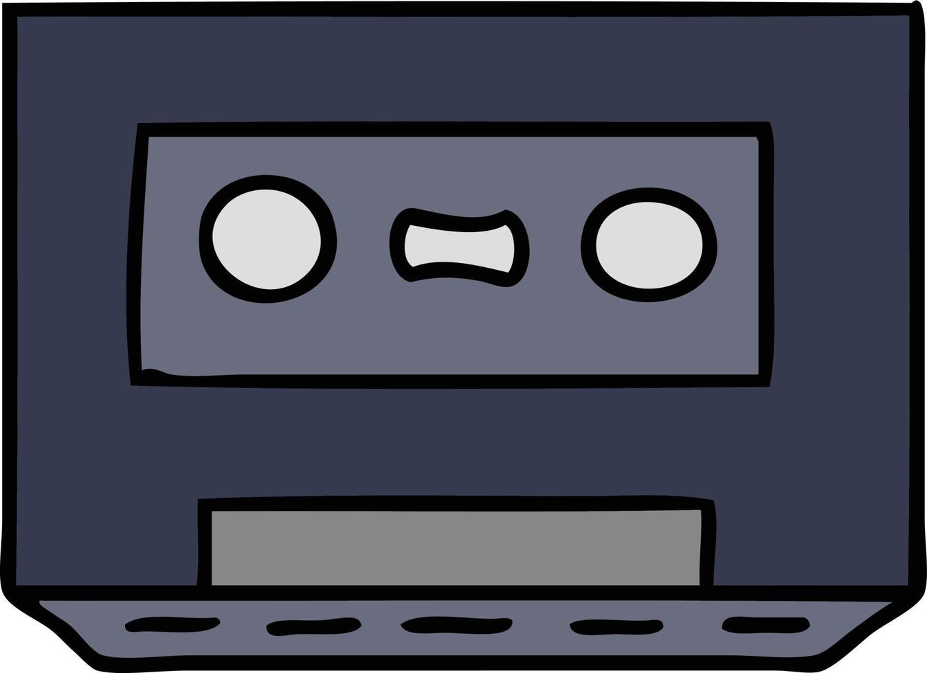 cartoon doodle of a retro cassette tape vector