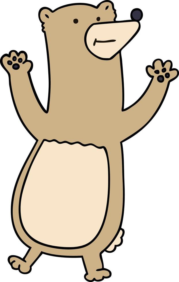 quirky hand drawn cartoon bear vector