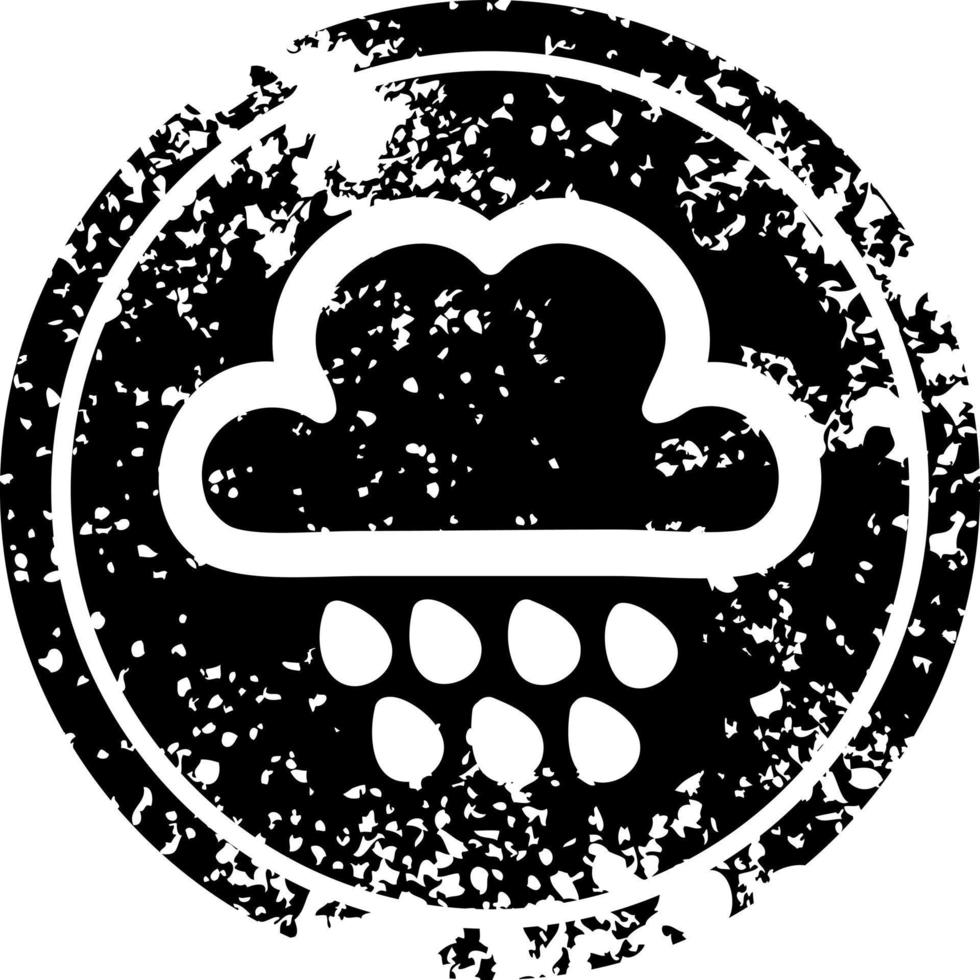 rain cloud distressed icon vector