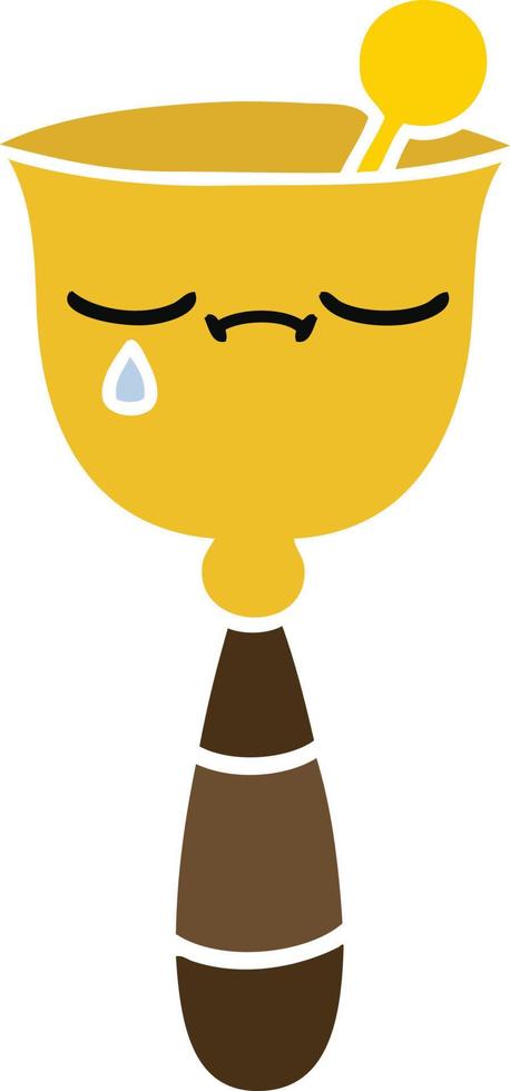 flat color retro cartoon school bell vector
