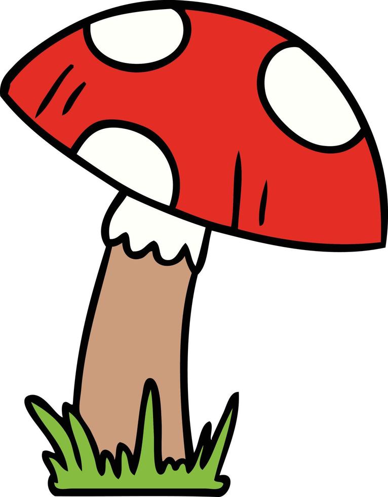cartoon doodle of a toad stool vector