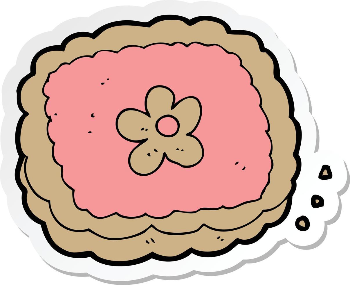 sticker of a cartoon biscuit vector