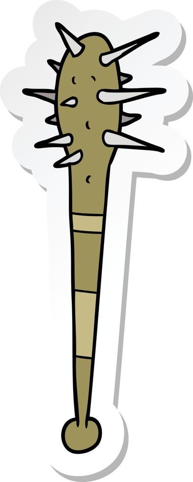 sticker of a cartoon bat with nails vector