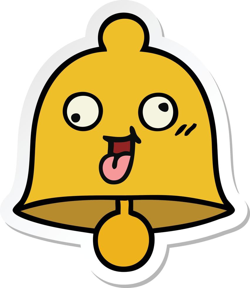 sticker of a cute cartoon bell vector