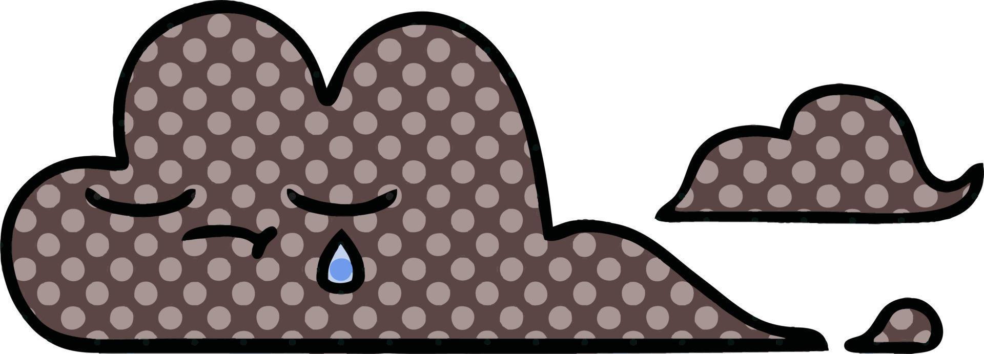 comic book style cartoon storm cloud vector