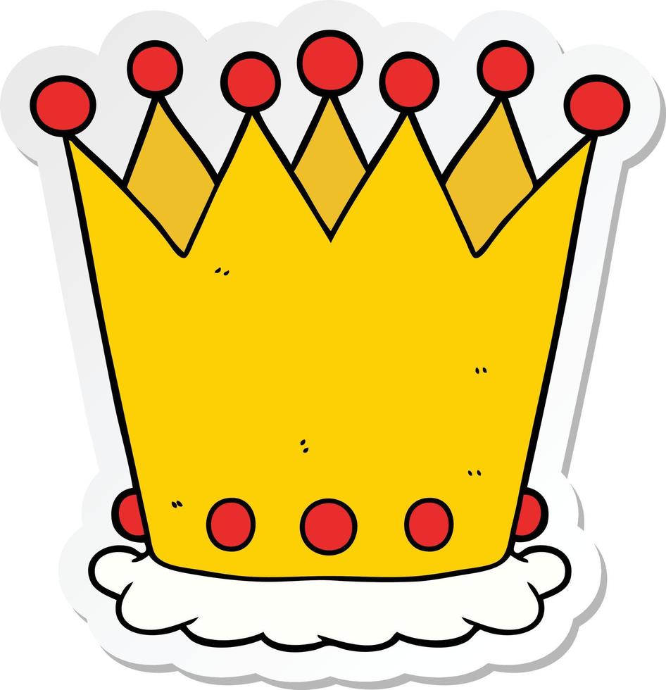 sticker of a cartoon crown vector