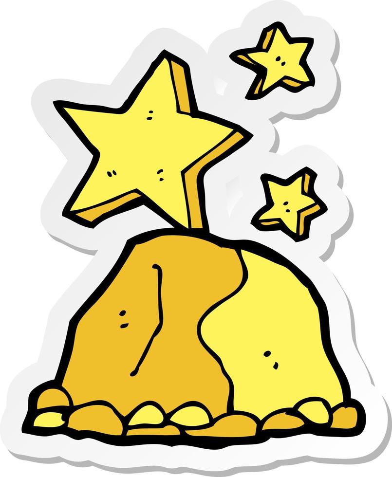 sticker of a cartoon gold nugget vector