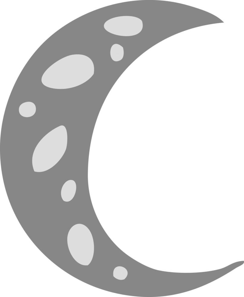 cartoon doodle of a crescent moon vector