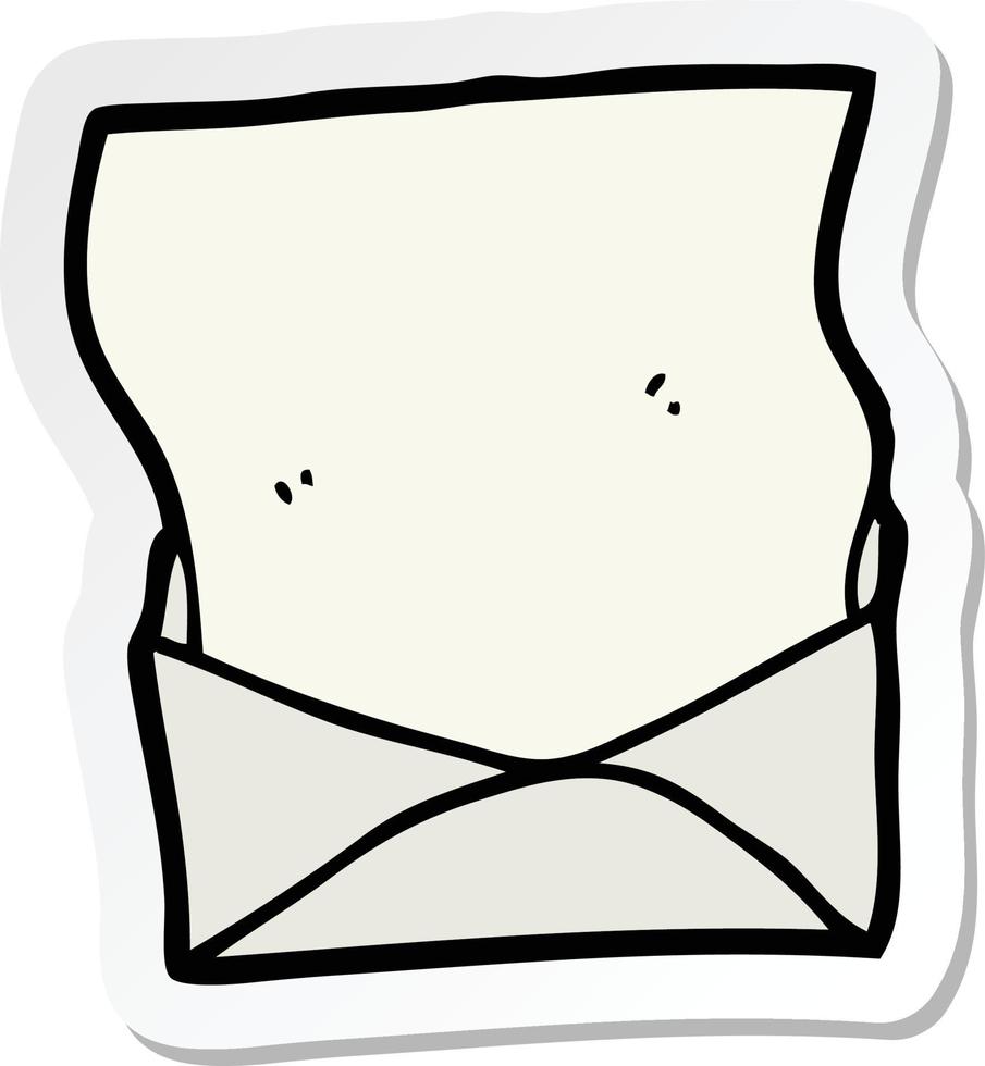 sticker of a cartoon letter and envelope vector